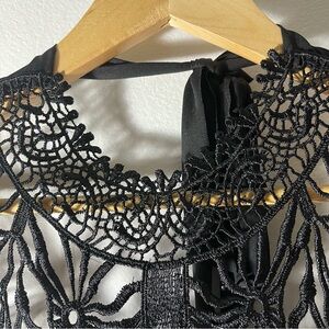 Elegant Black Lace Halter Top